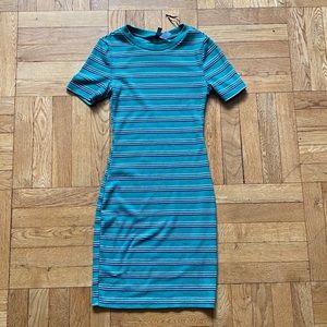 Divided by H&M Green Striped Bodycon dress